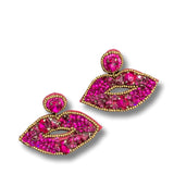 Lips Beaded Valentine Earrings