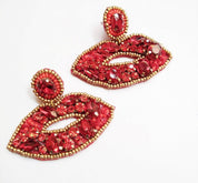 Lips Beaded Valentine Earrings - Shimmer Me