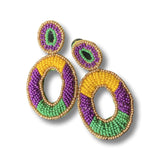 Mardi Gras Beaded Earrings