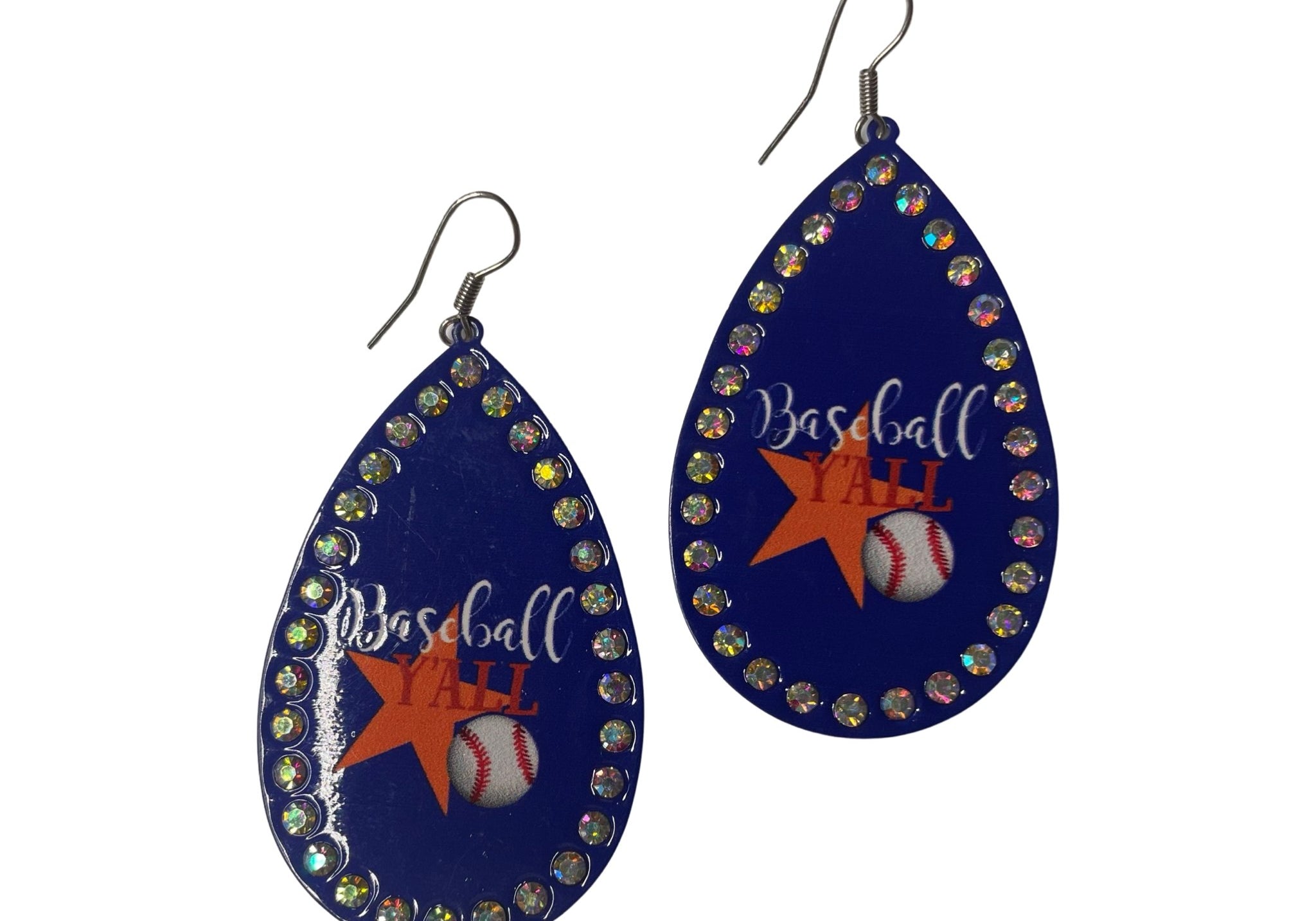 Tear Drop Houston Astros Earrings - Shimmer Me