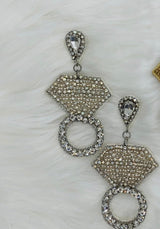 Wedding Ring Seed Bead Bride Earrings